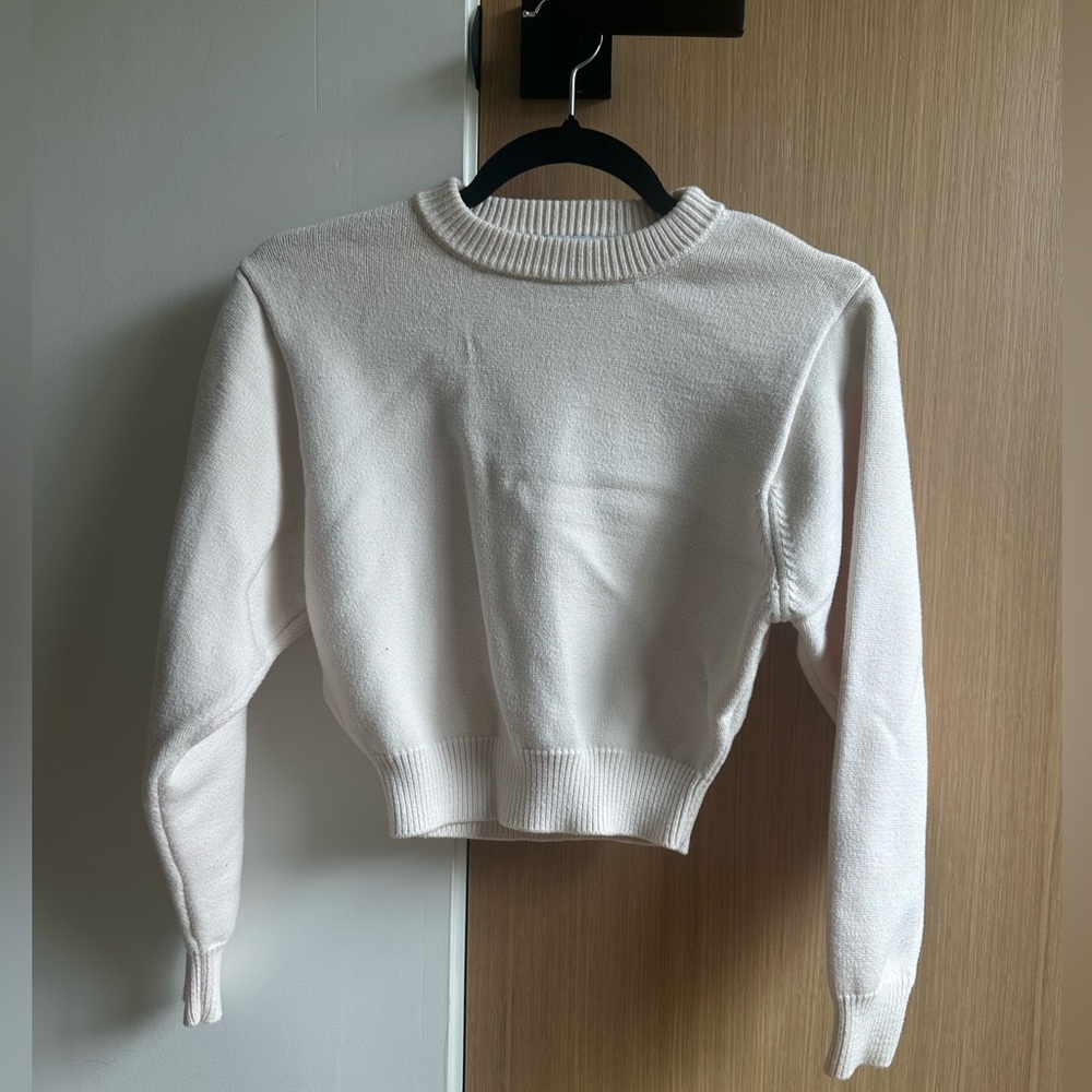 Zara basic cropped knit sweatshirt